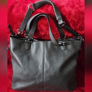 INC International Concepts Eliah Wrap Dark Gray Shoulder/Satchel Bag